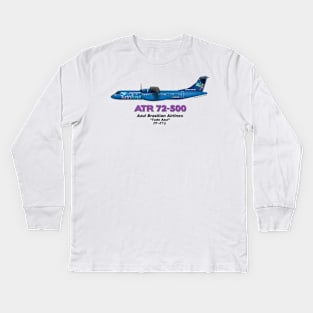 Avions de Transport Régional 72-500 - Azul Brazilian Airlines "Tudo Azul" Kids Long Sleeve T-Shirt